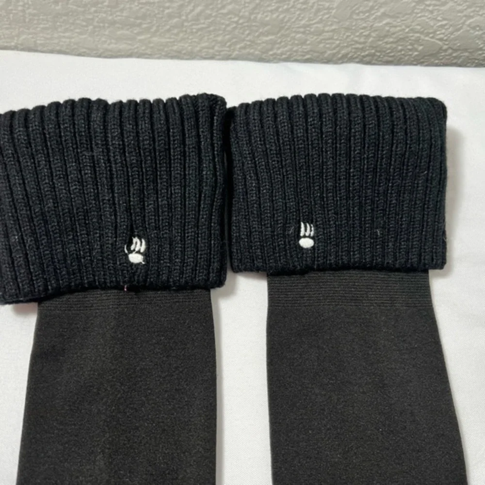 Bearpaw‎ Basic Knit Boot Liner Socks with boot topper women’s all black size 9